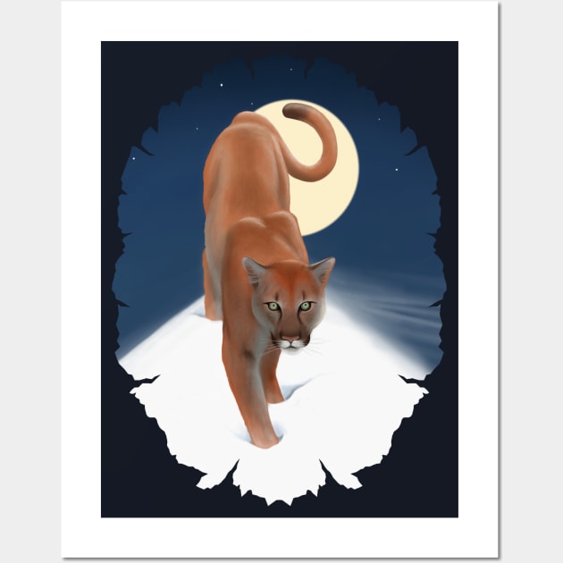 Mountain Lion Cougar Graphic Design Wall Art by TMBTM